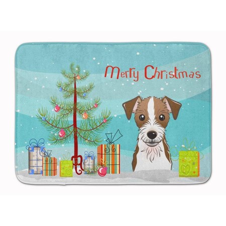Carolines Treasures Christmas Tree and Jack Russell Terrier Machine Washable Memory Foam Mat BB1574RUG